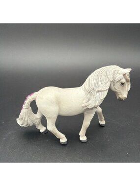 Schleich Farm World 13942 Island Pony Mare Figure 84174 Purple Tail Flowers